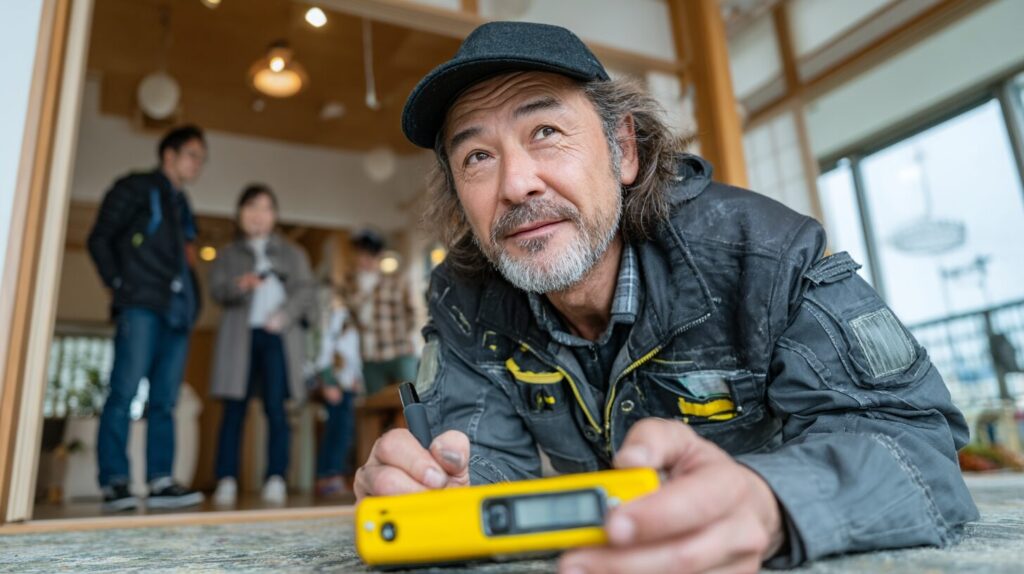 建売住宅の内部施工品質チェック - 床の水平性と壁の仕上げ確認