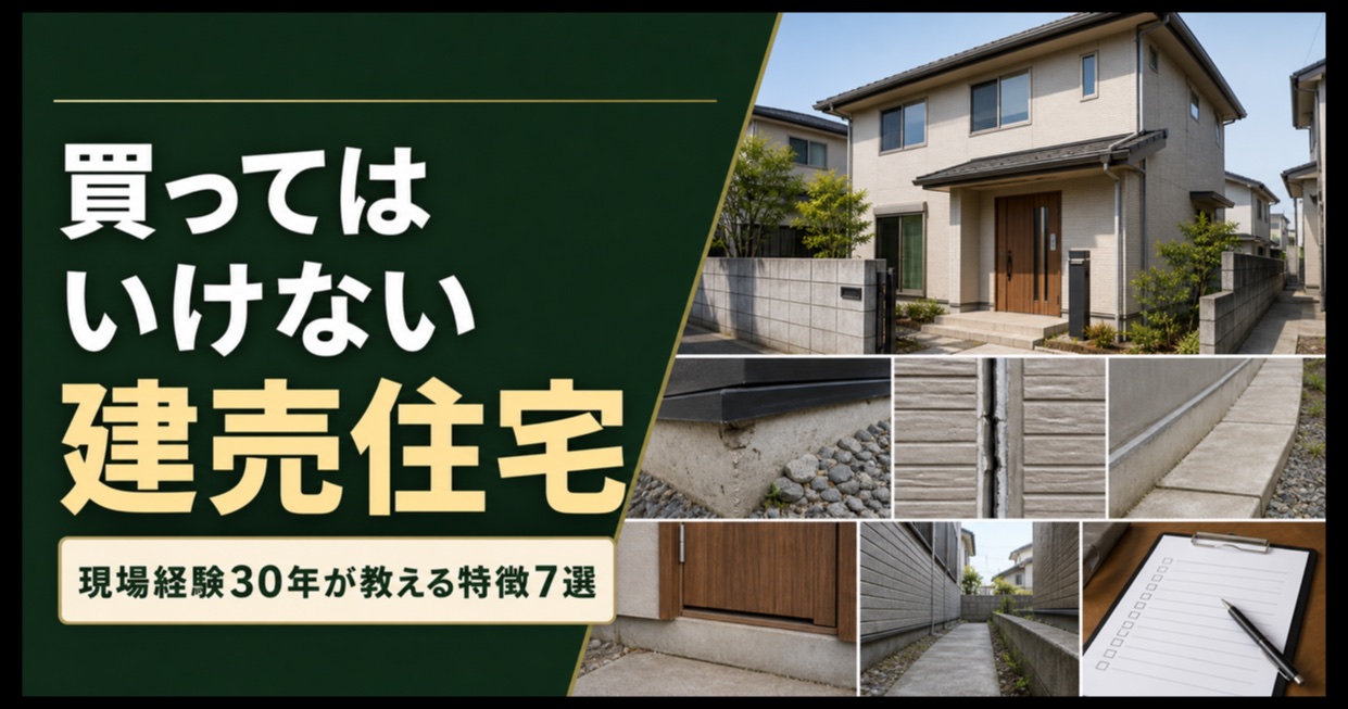 買ってはいけない建売住宅の施工状態と確認項目を示す画像