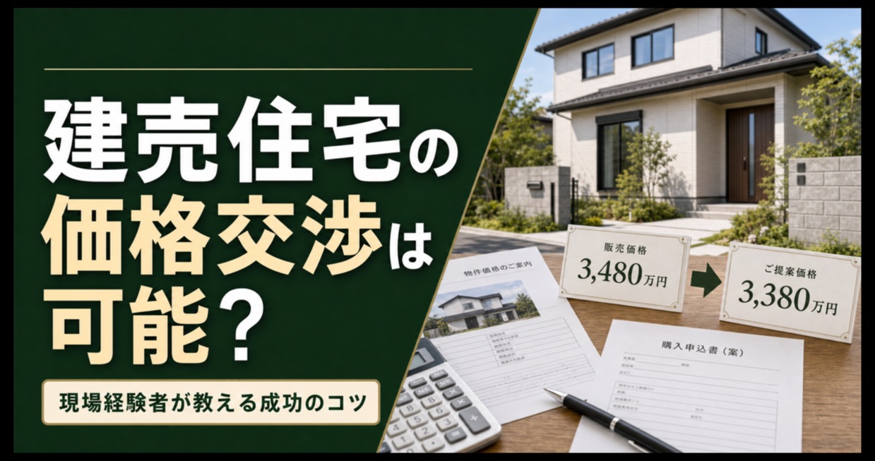 建売住宅の販売価格と提案価格を比較する価格交渉のアイキャッチ画像