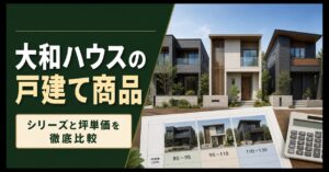 大和ハウスの戸建て商品シリーズと坪単価を比較する画像