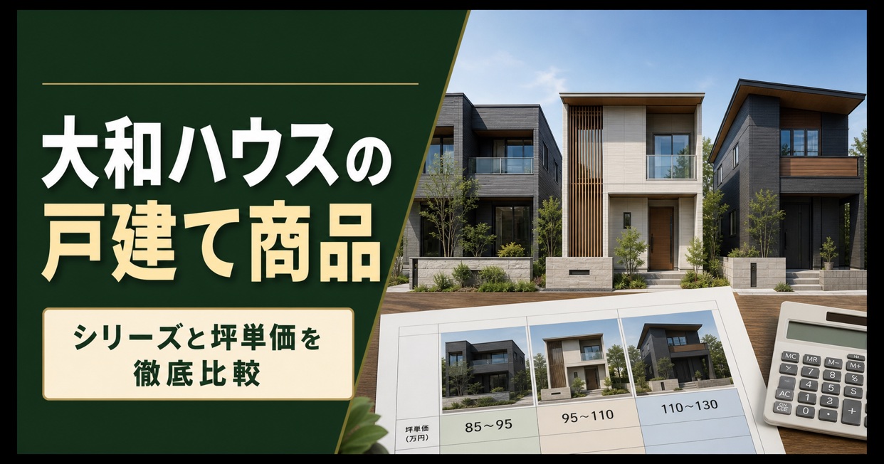 大和ハウスの戸建て商品シリーズと坪単価を比較する画像