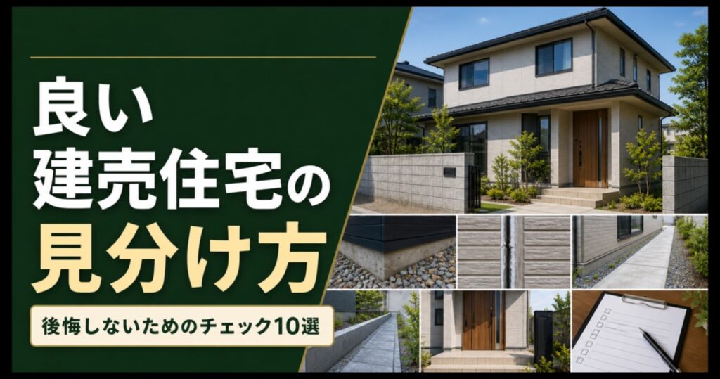良い建売住宅の施工品質とチェックポイントを示すアイキャッチ画像