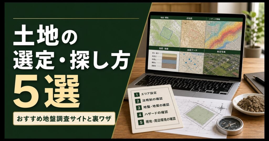 土地選びに地形図や地盤情報サイトを活用するアイキャッチ画像