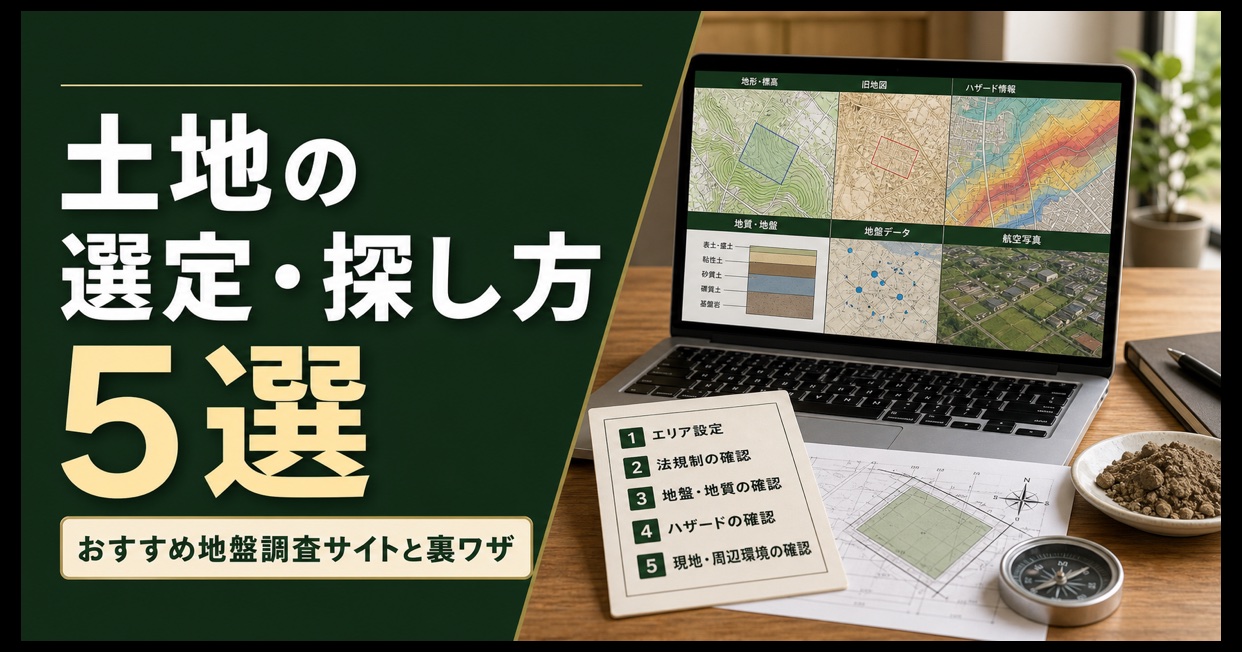 土地選びに地形図や地盤情報サイトを活用するアイキャッチ画像