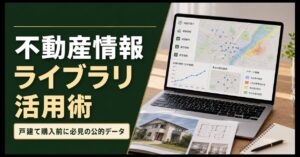不動産情報ライブラリの地価やハザード情報を調べる画面の画像