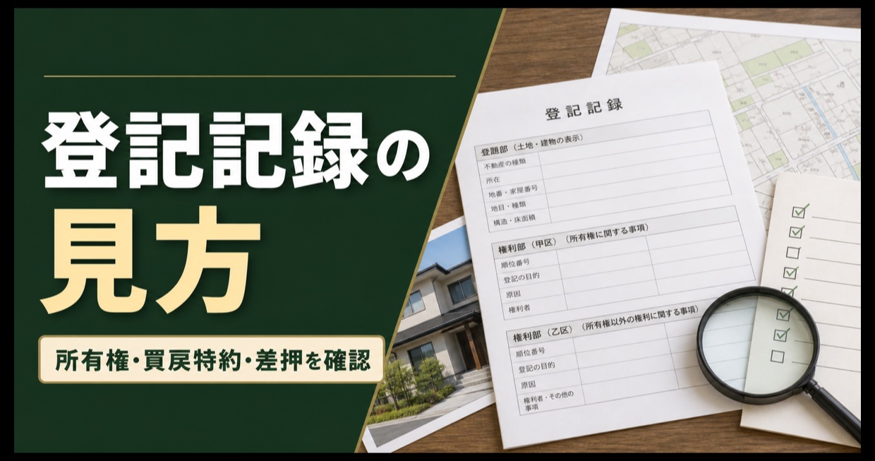 不動産の登記記録と権利関係を確認するアイキャッチ画像
