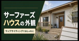 ラップサイディングを使ったサーファーズハウス外観の画像