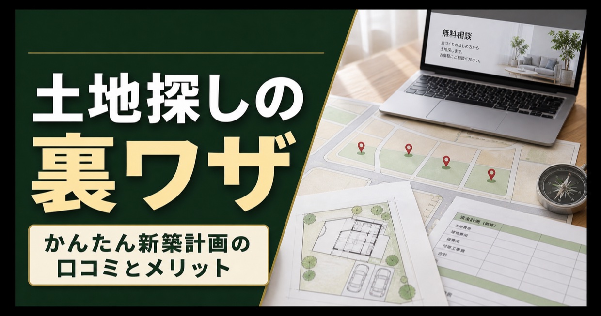 土地探しの候補地と新築配置計画を比較するアイキャッチ画像