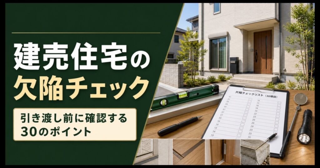 建売住宅の欠陥を引き渡し前に確認する検査道具とチェックリストの画像