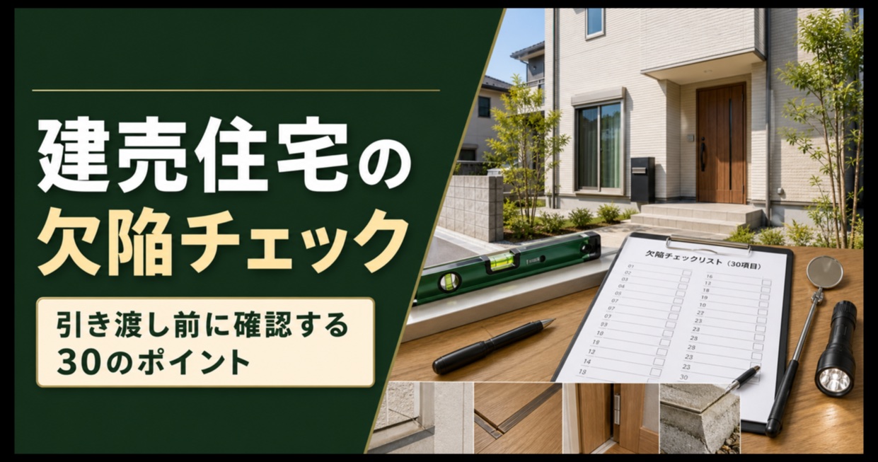 建売住宅の欠陥を引き渡し前に確認する検査道具とチェックリストの画像