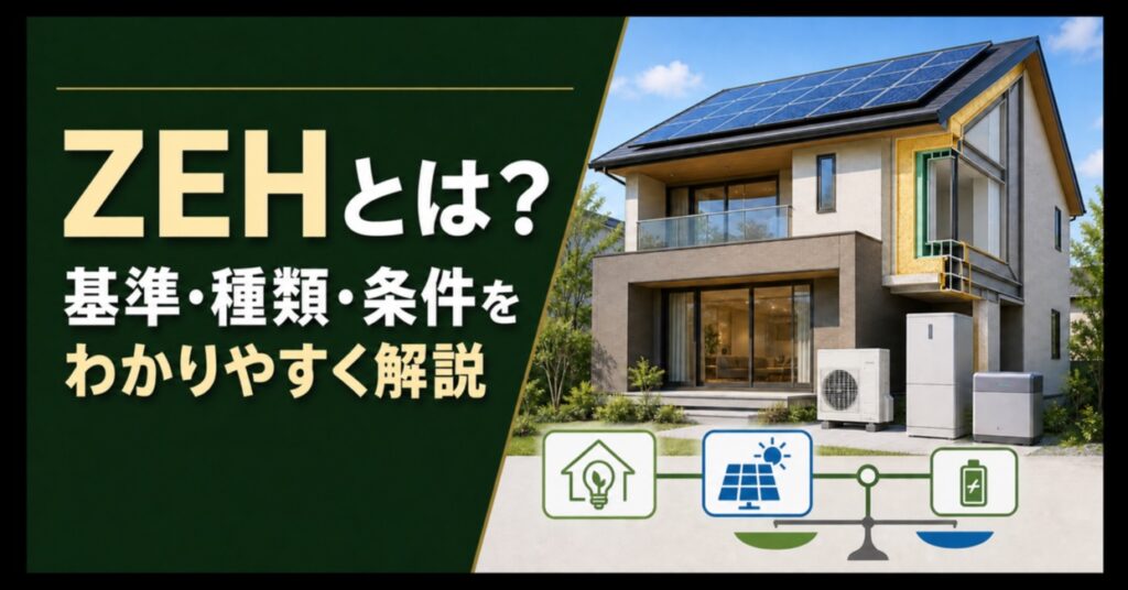 太陽光発電と高断熱設備を備えたZEH住宅のアイキャッチ画像